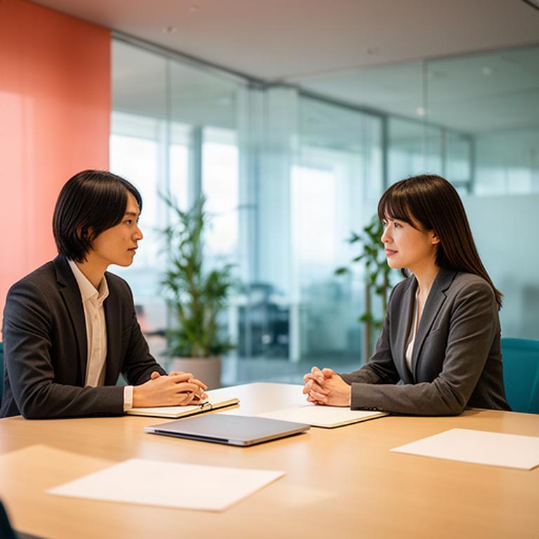 岐阜県羽島市の会議室で経営課題を確認するコンサルタントと企業担当者